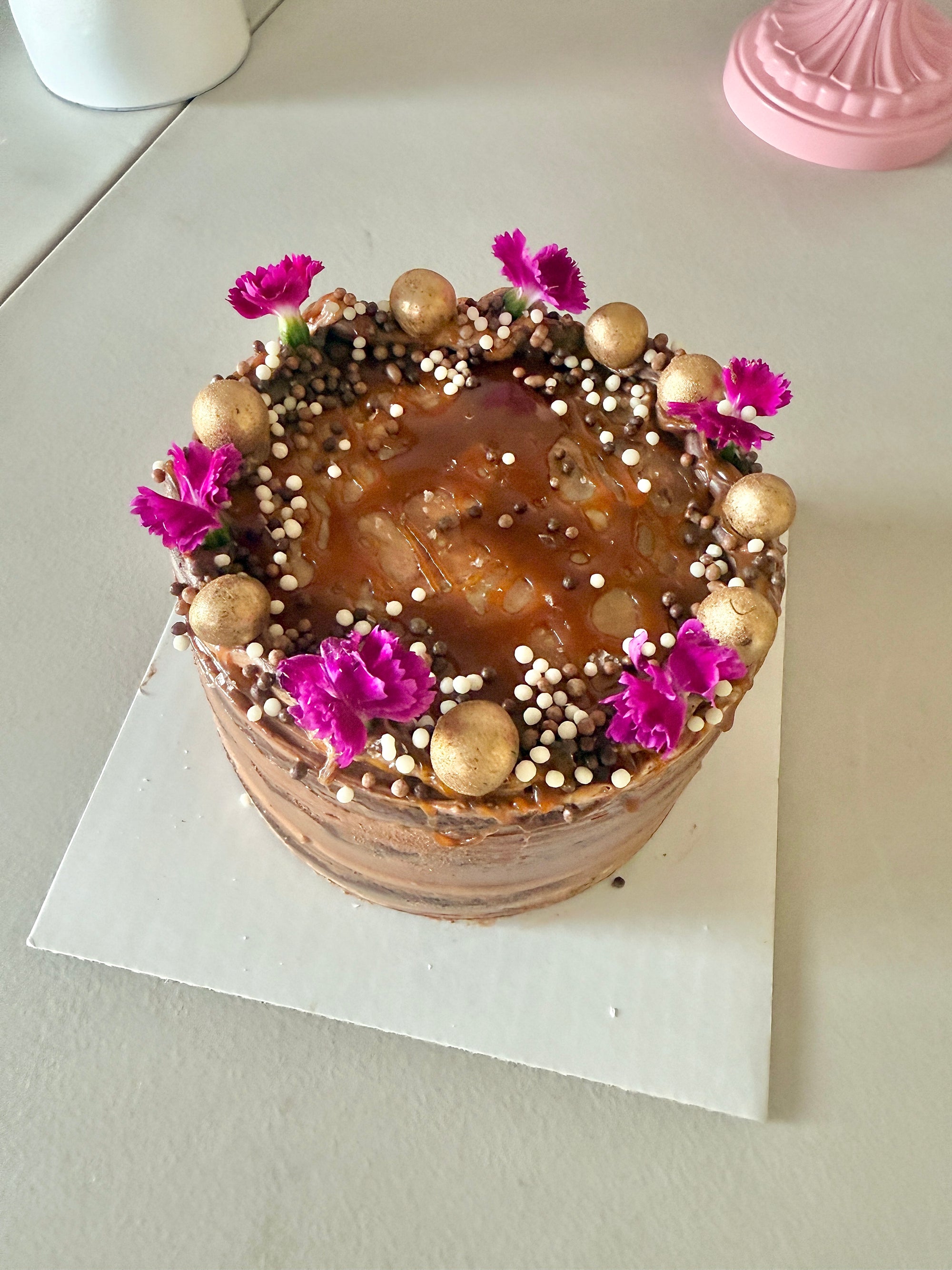CHOCOLATE CARAMEL CELEBRATION CAKE 🍫