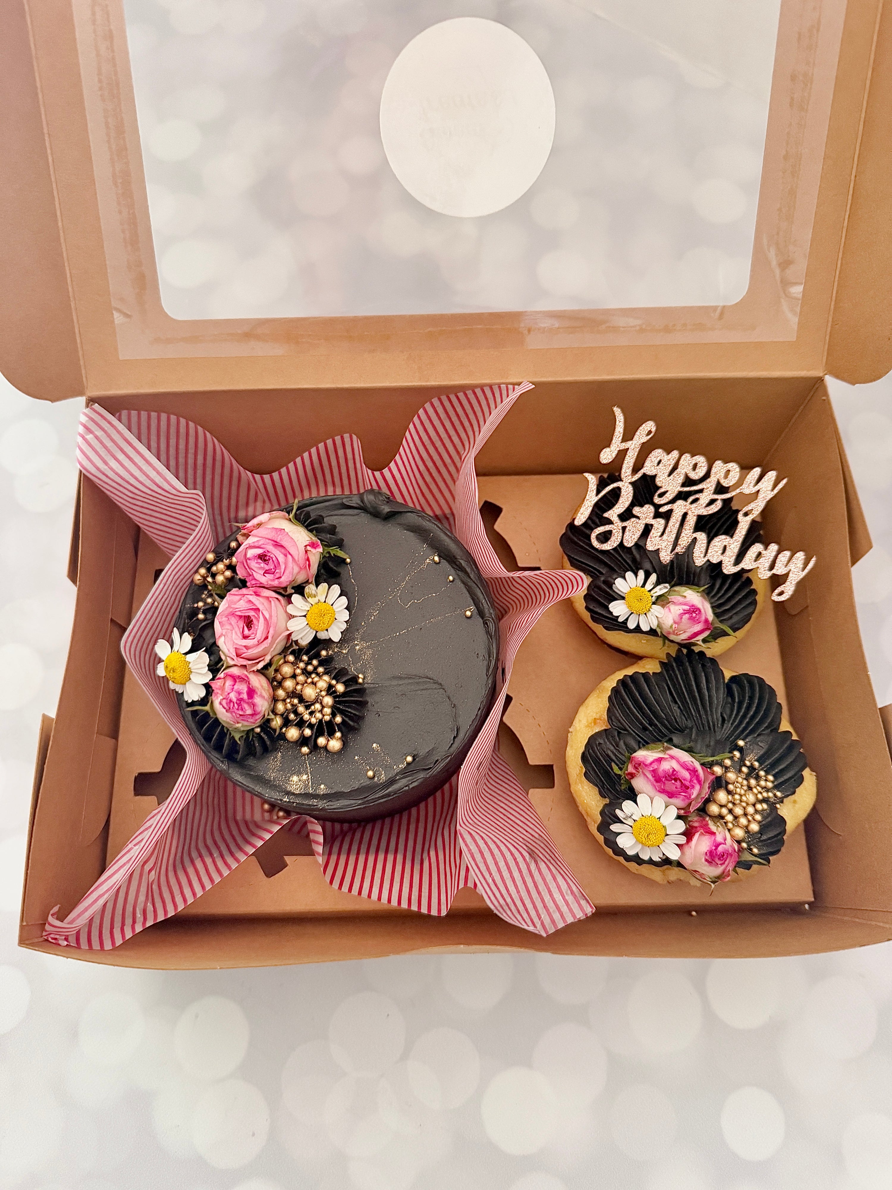 FRESH FLOWERS BENTO CAKE SET