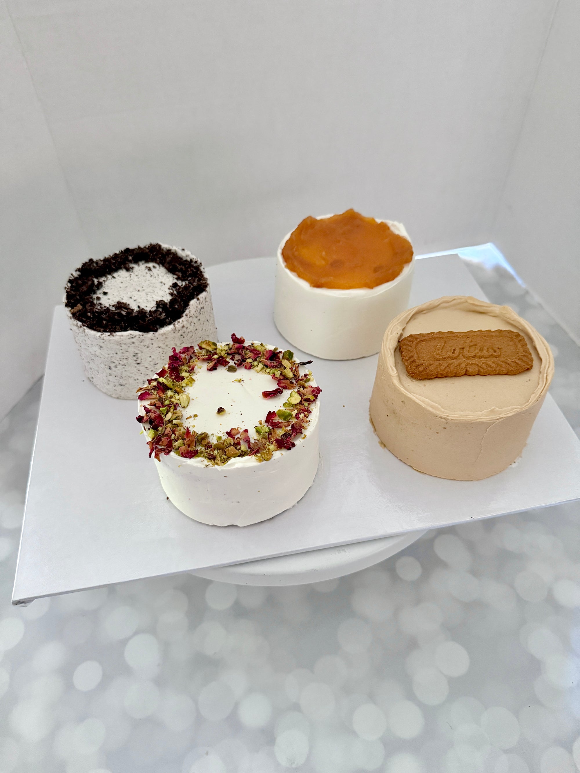 CAKE TASTING BOX – Pick Any 4 Flavors (4” Mini Cakes)