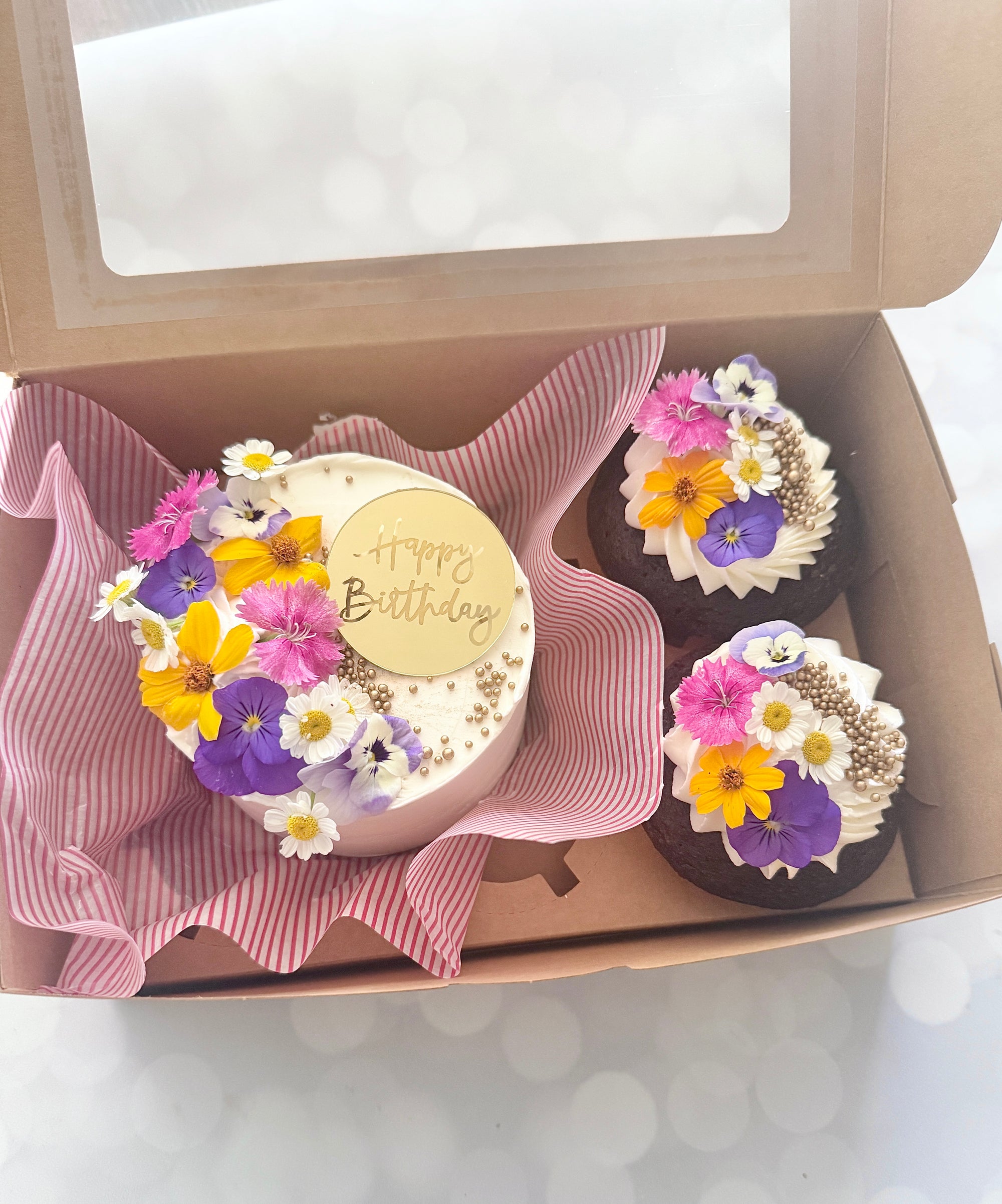 FRESH FLOWERS BENTO CAKE SET