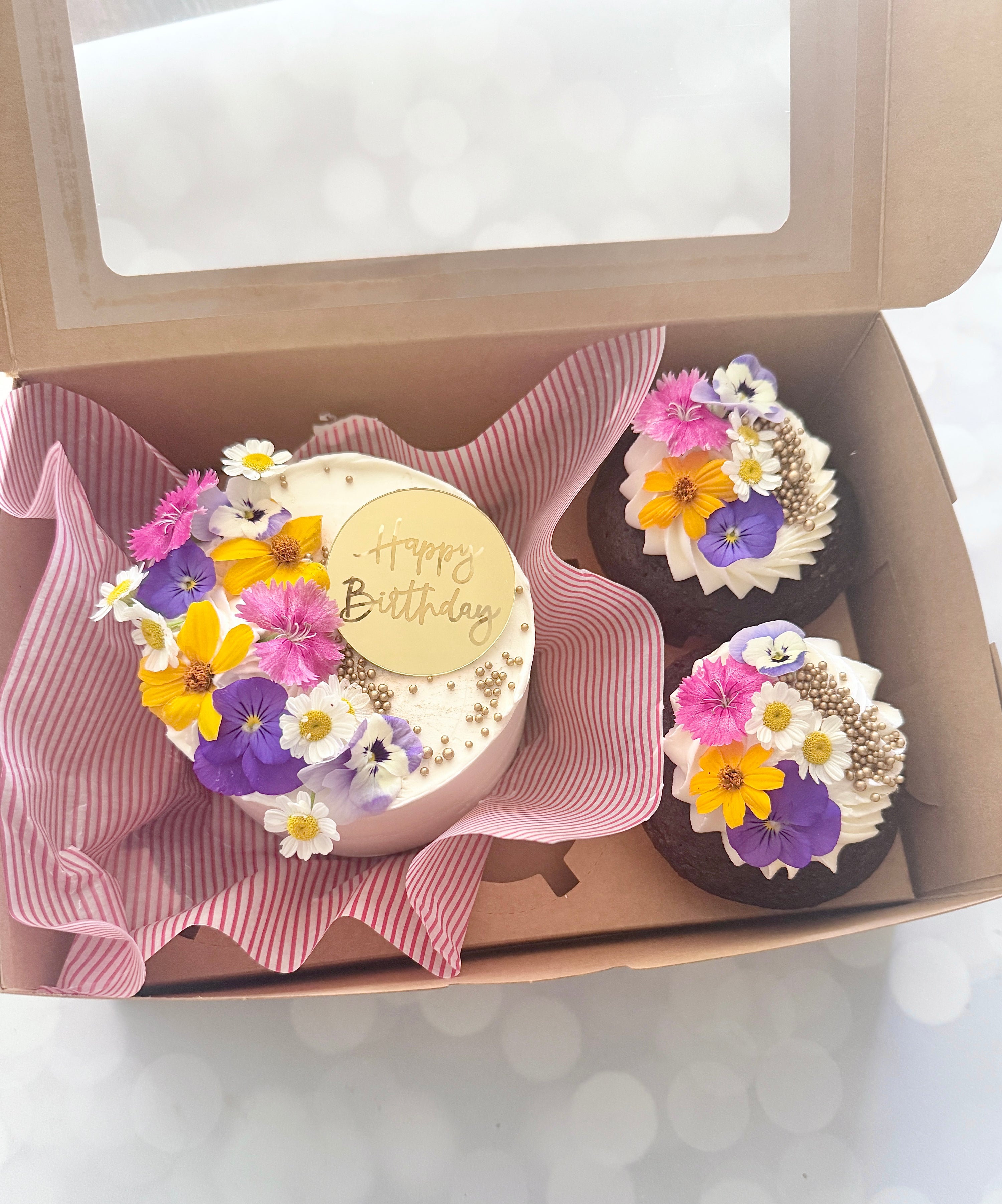 FRESH FLOWERS BENTO CAKE SET
