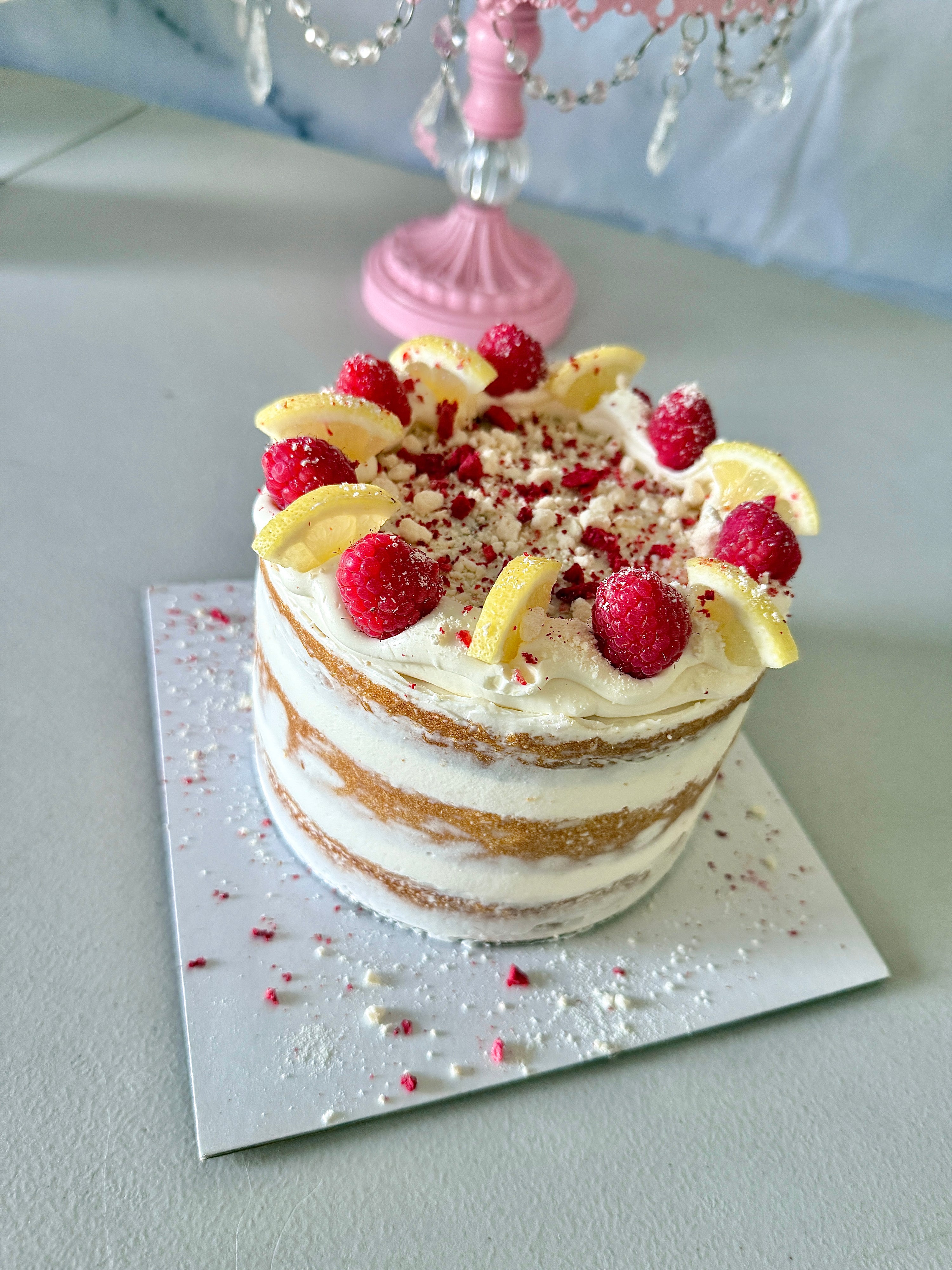 LEMON RASPBERRY CELEBRATION CAKE 🍋