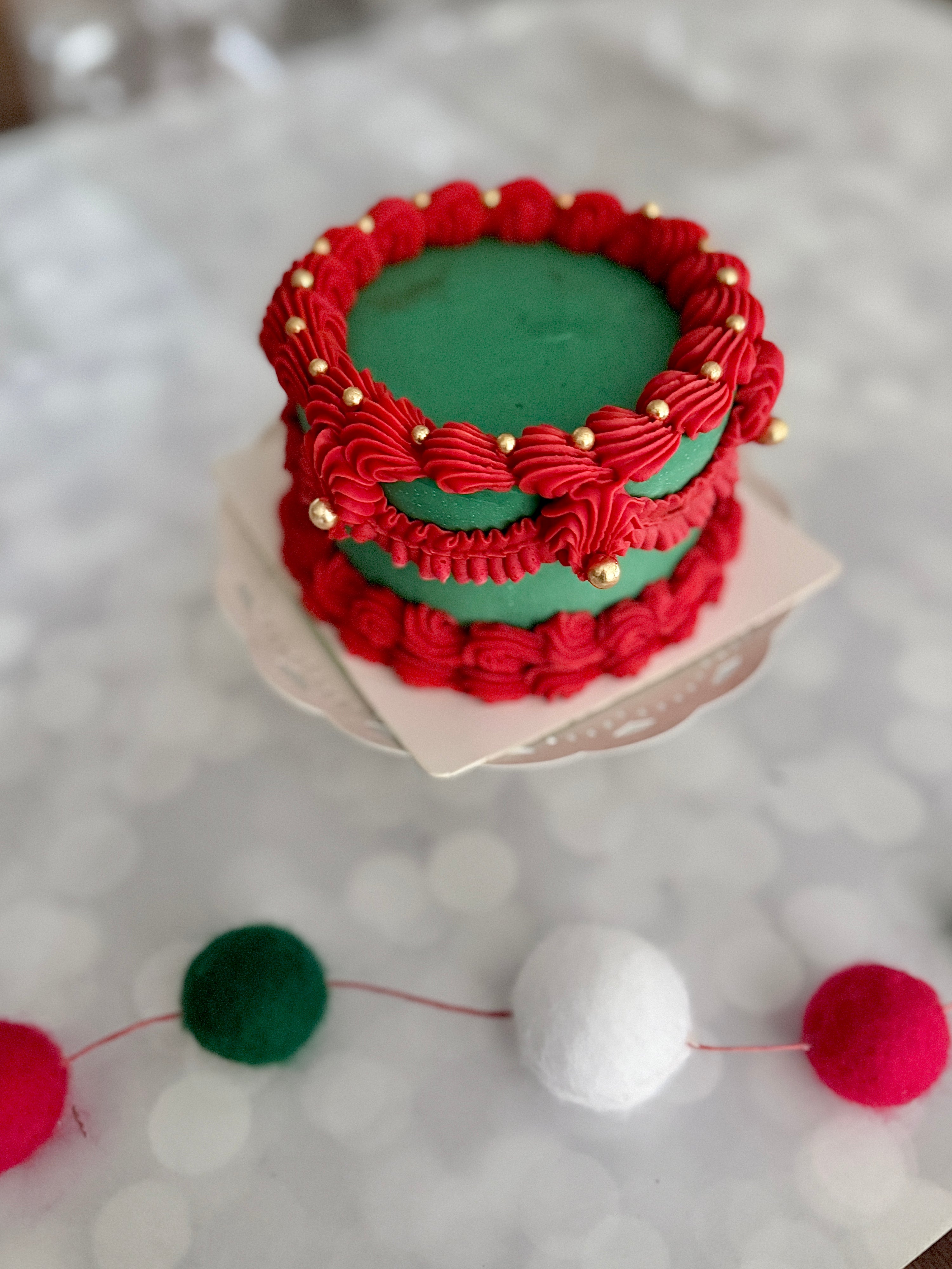 Vintage Holiday Bento Cake
