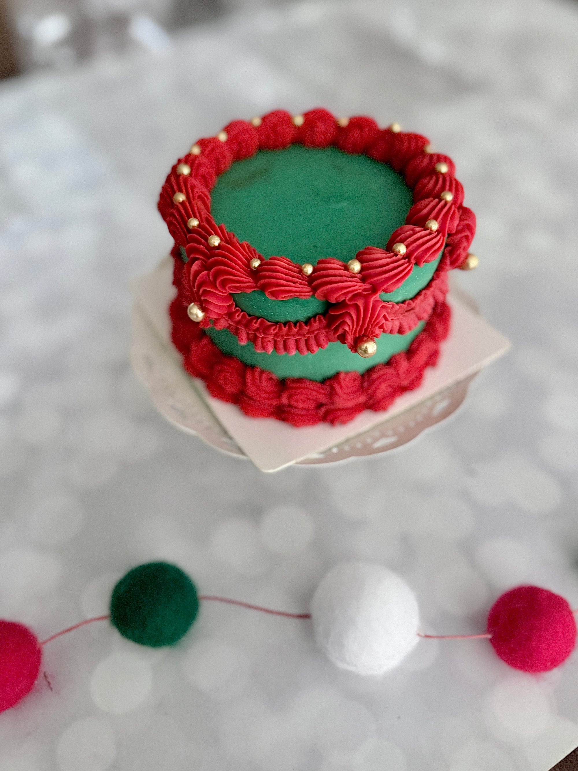 Vintage Holiday Bento Cake